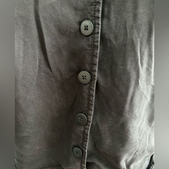 Sanctuary Mila Solid-Hued Black Lyocell Button Down Half Sleeve Top Size Medium - Picture 4 of 13